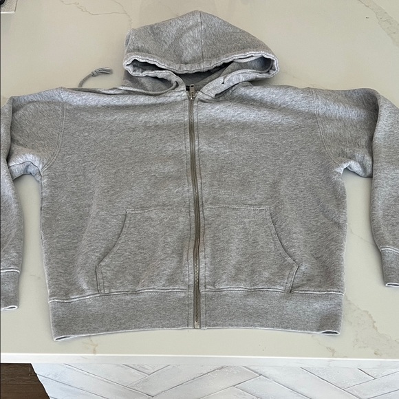Brandy Melville similar to CHRISTY HOODIE Light Gray Zip-Up Hoodie - Picture 2 of 10